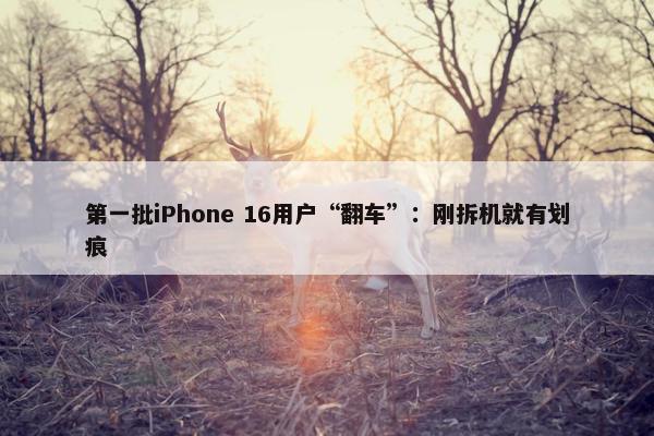 第一批iPhone 16用户“翻车”：刚拆机就有划痕