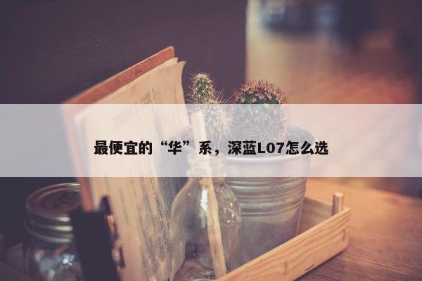 最便宜的“华”系，深蓝L07怎么选