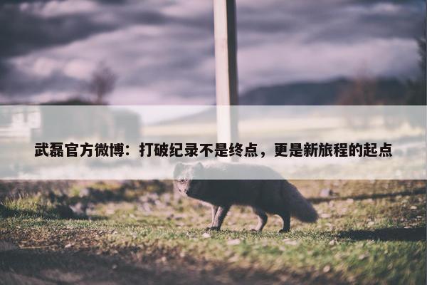 武磊官方微博：打破纪录不是终点，更是新旅程的起点