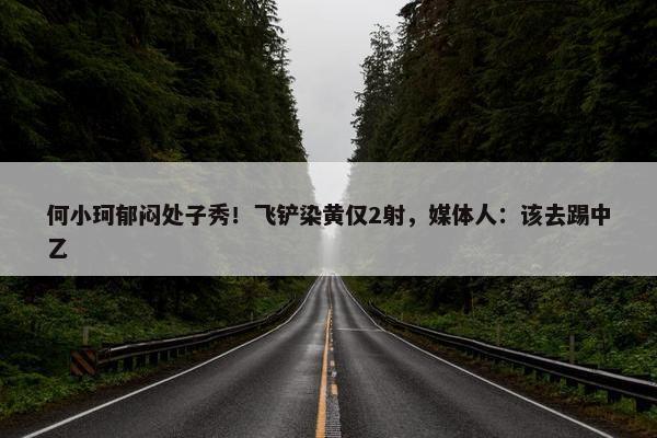 何小珂郁闷处子秀！飞铲染黄仅2射，媒体人：该去踢中乙