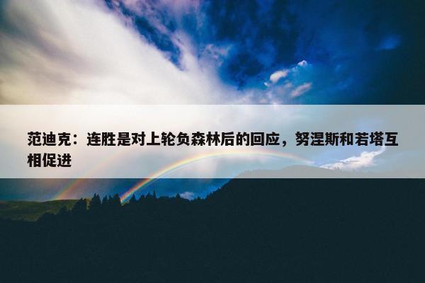 范迪克：连胜是对上轮负森林后的回应，努涅斯和若塔互相促进