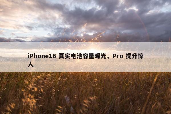 iPhone16 真实电池容量曝光，Pro 提升惊人