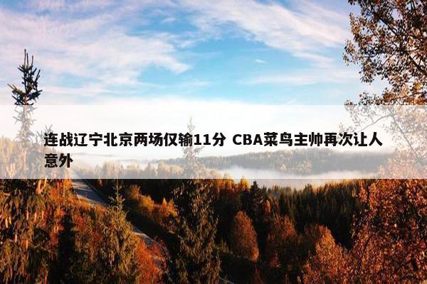 连战辽宁北京两场仅输11分 CBA菜鸟主帅再次让人意外