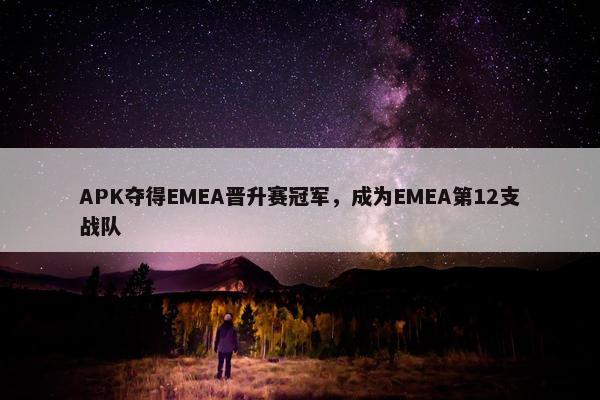 APK夺得EMEA晋升赛冠军，成为EMEA第12支战队