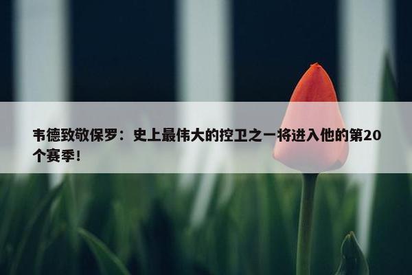 韦德致敬保罗：史上最伟大的控卫之一将进入他的第20个赛季！