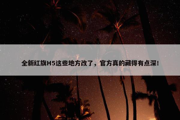 全新红旗H5这些地方改了，官方真的藏得有点深！