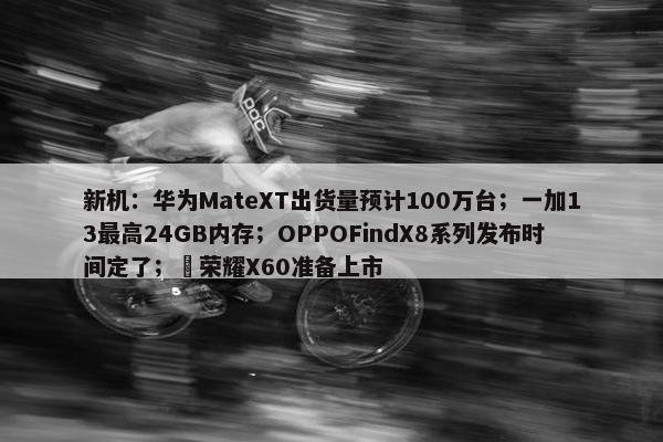 新机：华为MateXT出货量预计100万台；一加13最高24GB内存；OPPOFindX8系列发布时间定了；​荣耀X60准备上市