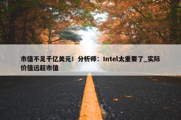 市值不足千亿美元！分析师：Intel太重要了_实际价值远超市值