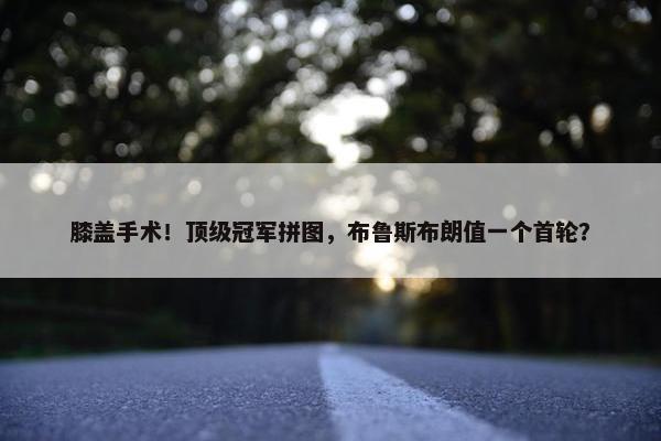 膝盖手术！顶级冠军拼图，布鲁斯布朗值一个首轮？