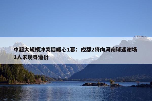 中超大规模冲突后暖心1幕：成都2将向河南球迷谢场 1人未现身遭批