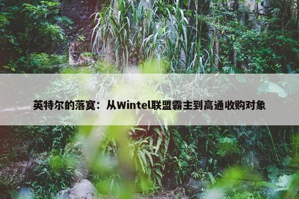 英特尔的落寞：从Wintel联盟霸主到高通收购对象