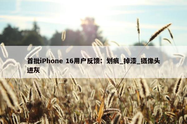 首批iPhone 16用户反馈：划痕_掉漆_摄像头进灰