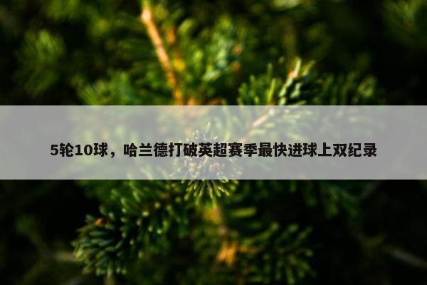 5轮10球，哈兰德打破英超赛季最快进球上双纪录