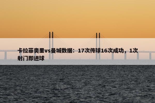 卡拉菲奥里vs曼城数据：17次传球16次成功，1次射门即进球