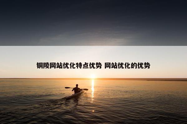 铜陵网站优化特点优势 网站优化的优势