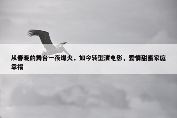 从春晚的舞台一夜爆火，如今转型演电影，爱情甜蜜家庭幸福