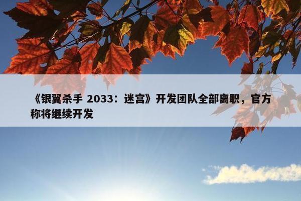 《银翼杀手 2033：迷宫》开发团队全部离职，官方称将继续开发