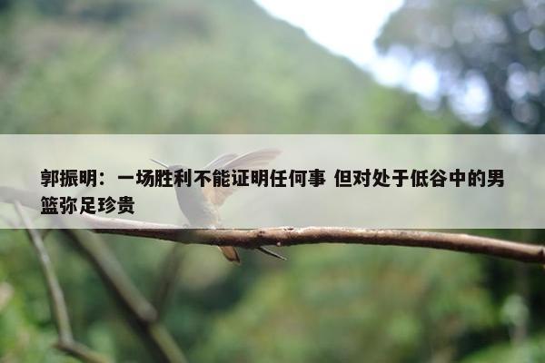 郭振明：一场胜利不能证明任何事 但对处于低谷中的男篮弥足珍贵