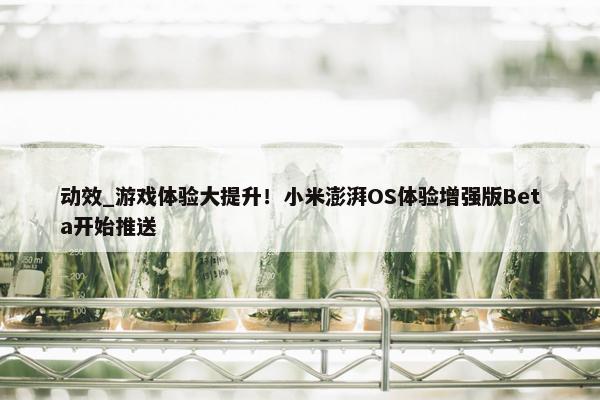 动效_游戏体验大提升！小米澎湃OS体验增强版Beta开始推送