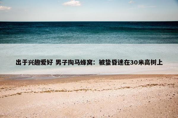 出于兴趣爱好 男子掏马蜂窝：被蛰昏迷在30米高树上