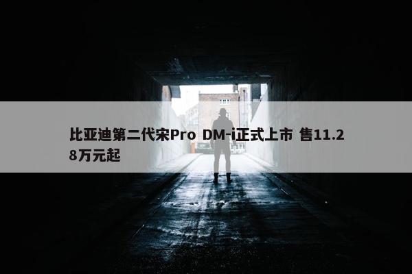 比亚迪第二代宋Pro DM-i正式上市 售11.28万元起