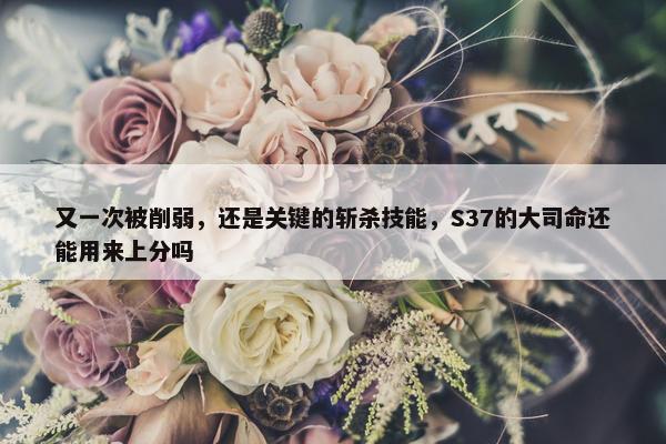 又一次被削弱，还是关键的斩杀技能，S37的大司命还能用来上分吗