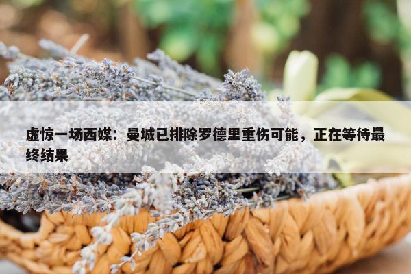 虚惊一场西媒：曼城已排除罗德里重伤可能，正在等待最终结果