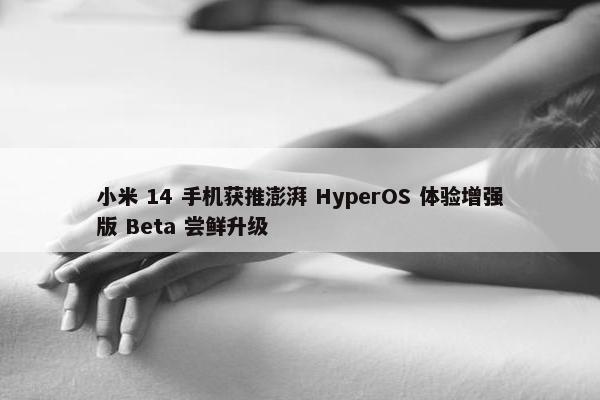 小米 14 手机获推澎湃 HyperOS 体验增强版 Beta 尝鲜升级