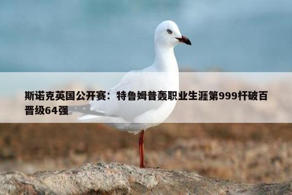 斯诺克英国公开赛：特鲁姆普轰职业生涯第999杆破百晋级64强