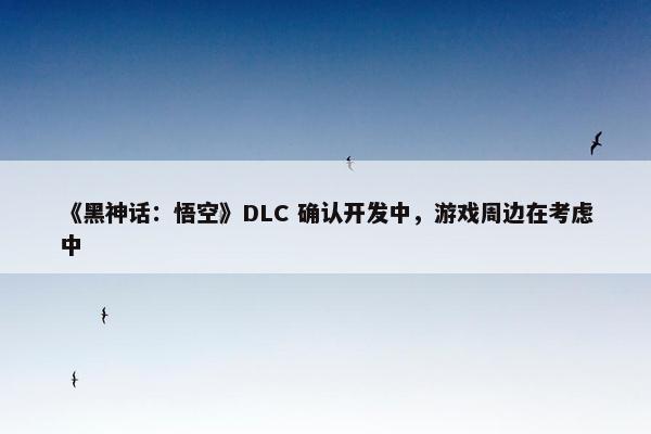 《黑神话：悟空》DLC 确认开发中，游戏周边在考虑中