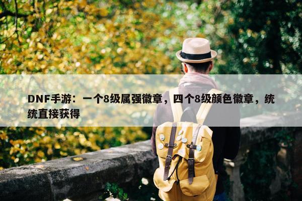 DNF手游：一个8级属强徽章，四个8级颜色徽章，统统直接获得