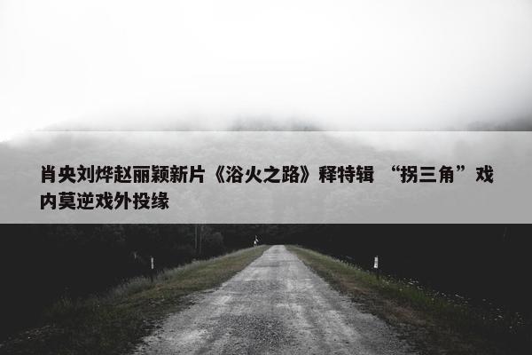 肖央刘烨赵丽颖新片《浴火之路》释特辑 “拐三角”戏内莫逆戏外投缘