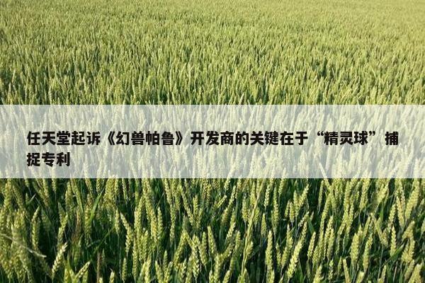 任天堂起诉《幻兽帕鲁》开发商的关键在于“精灵球”捕捉专利