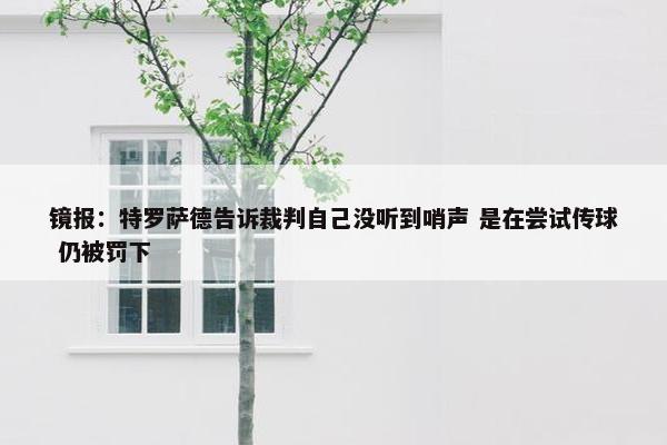 镜报：特罗萨德告诉裁判自己没听到哨声 是在尝试传球 仍被罚下