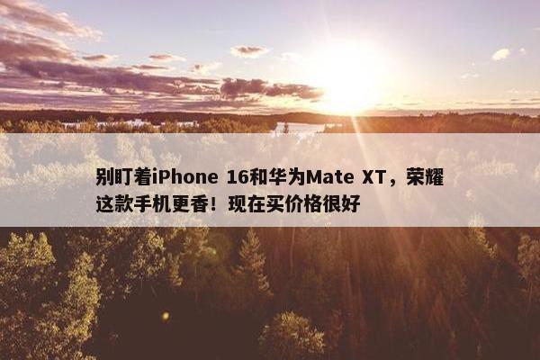 别盯着iPhone 16和华为Mate XT，荣耀这款手机更香！现在买价格很好