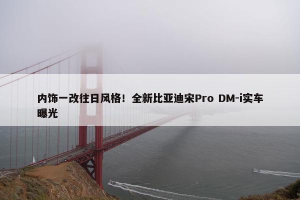 内饰一改往日风格！全新比亚迪宋Pro DM-i实车曝光