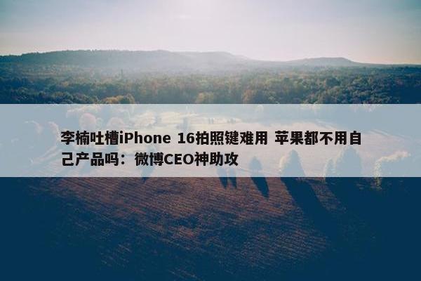 李楠吐槽iPhone 16拍照键难用 苹果都不用自己产品吗：微博CEO神助攻