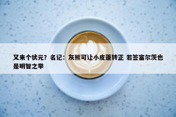 又来个状元？名记：灰熊可让小皮蓬转正 若签富尔茨也是明智之举