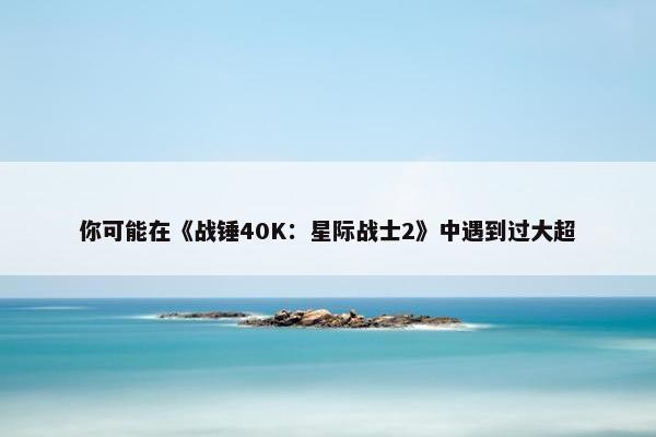 你可能在《战锤40K：星际战士2》中遇到过大超