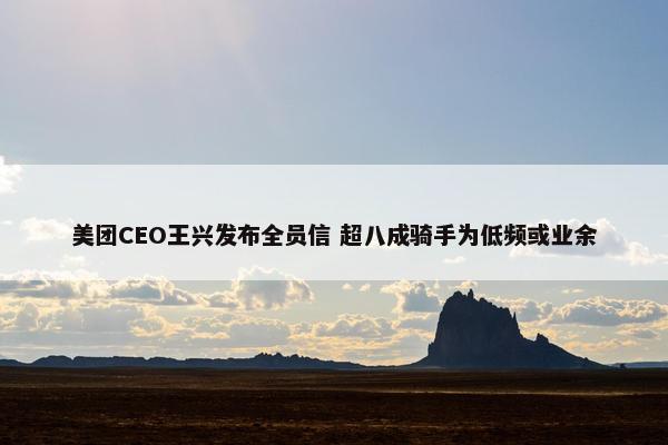 美团CEO王兴发布全员信 超八成骑手为低频或业余