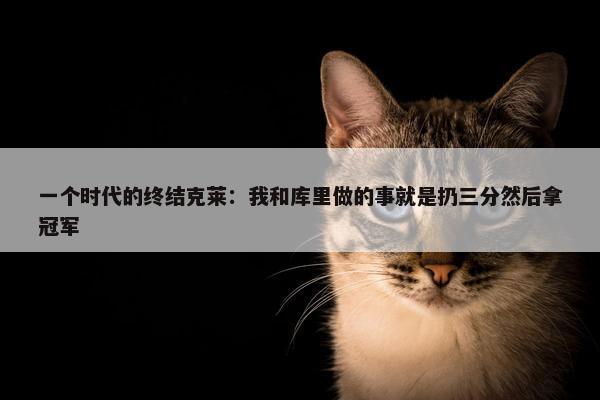 一个时代的终结克莱：我和库里做的事就是扔三分然后拿冠军