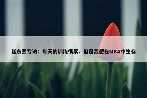 崔永熙专访：每天的训练很累，但是我想在NBA中生存