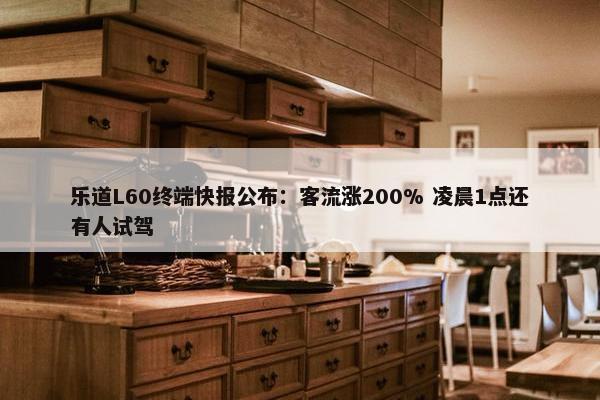 乐道L60终端快报公布：客流涨200% 凌晨1点还有人试驾