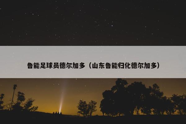 鲁能足球员德尔加多（山东鲁能归化德尔加多）