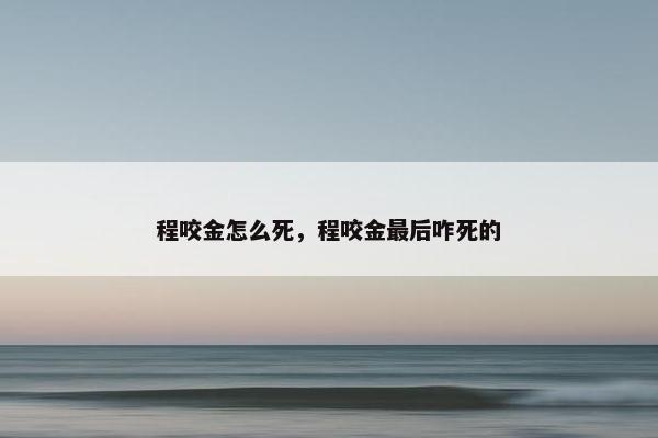 程咬金怎么死，程咬金最后咋死的