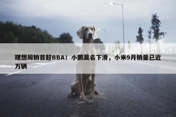 理想周销首超BBA！小鹏莫名下滑，小米9月销量已近万辆