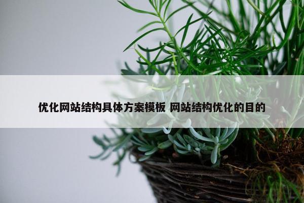 优化网站结构具体方案模板 网站结构优化的目的