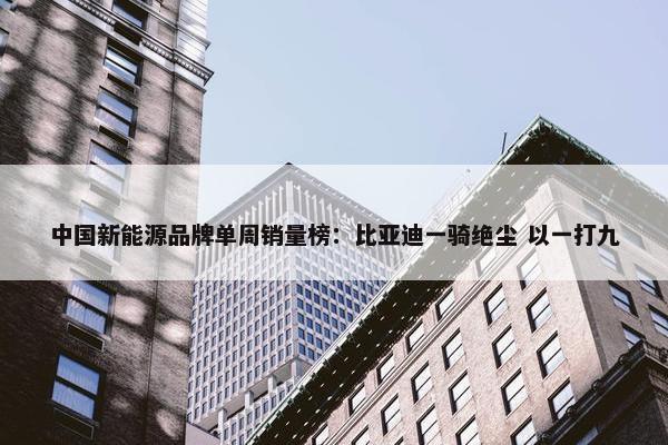 中国新能源品牌单周销量榜：比亚迪一骑绝尘 以一打九