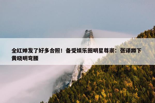 全红婵发了好多合照！备受娱乐圈明星尊崇：张译蹲下 黄晓明弯腰