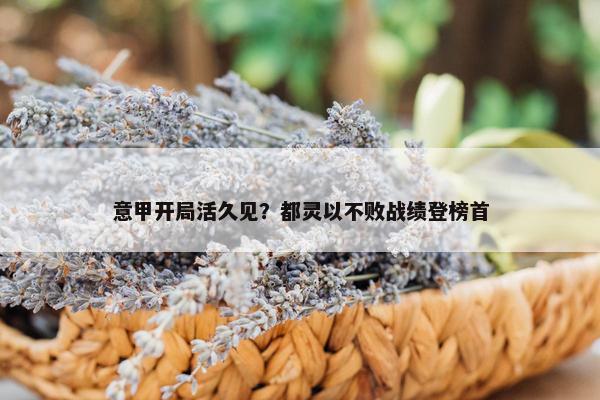 意甲开局活久见？都灵以不败战绩登榜首